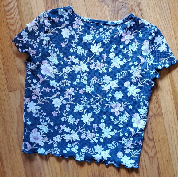 American Eagle Crop Flower Top XS Blue - Picture 4 of 4
